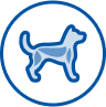 dog blue icon